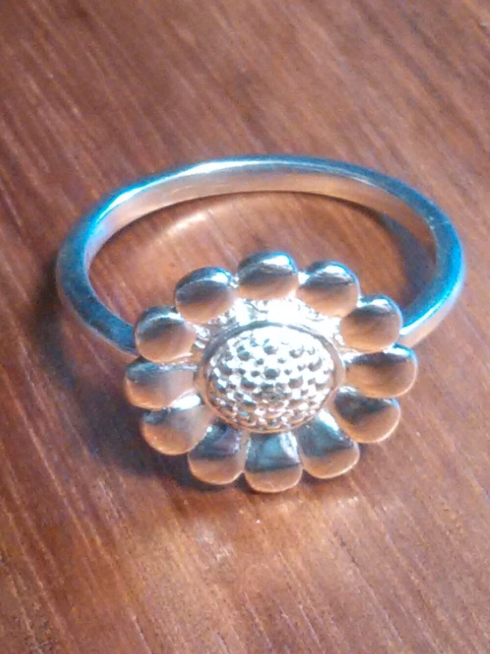 Sterling Silver Sunflower Ring (Size 6)